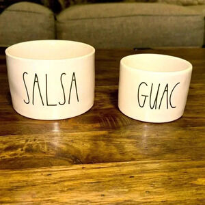 RAE DUNN Artisan Collection Magenta
Black/White Ceramic Dip Cup Bowls Guac
Salsa